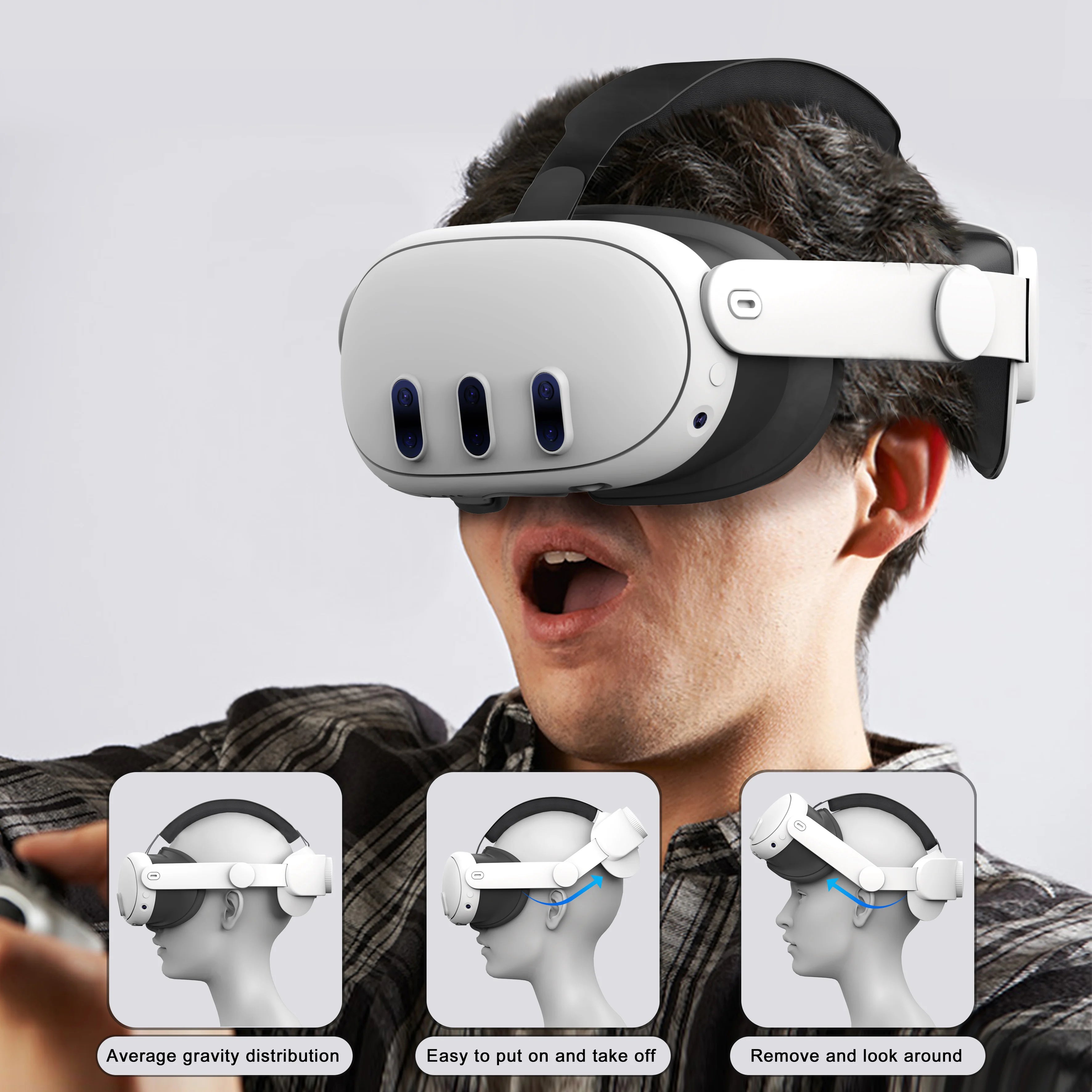 Head-mounted Head Strap, Elite Replacement Adjustable Head Strap, Suitable for Video Accessories Compatible with Meta Quest 3