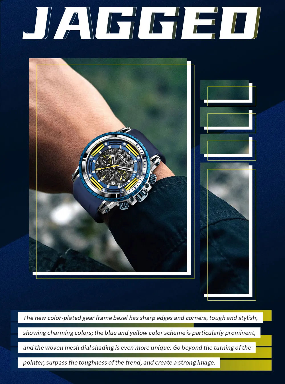 MEGIR Watches for Men Fashion Chronograph Quartz Watch with Silicone Strap Waterproof Sport Wristwatch relogio часы montre reloj