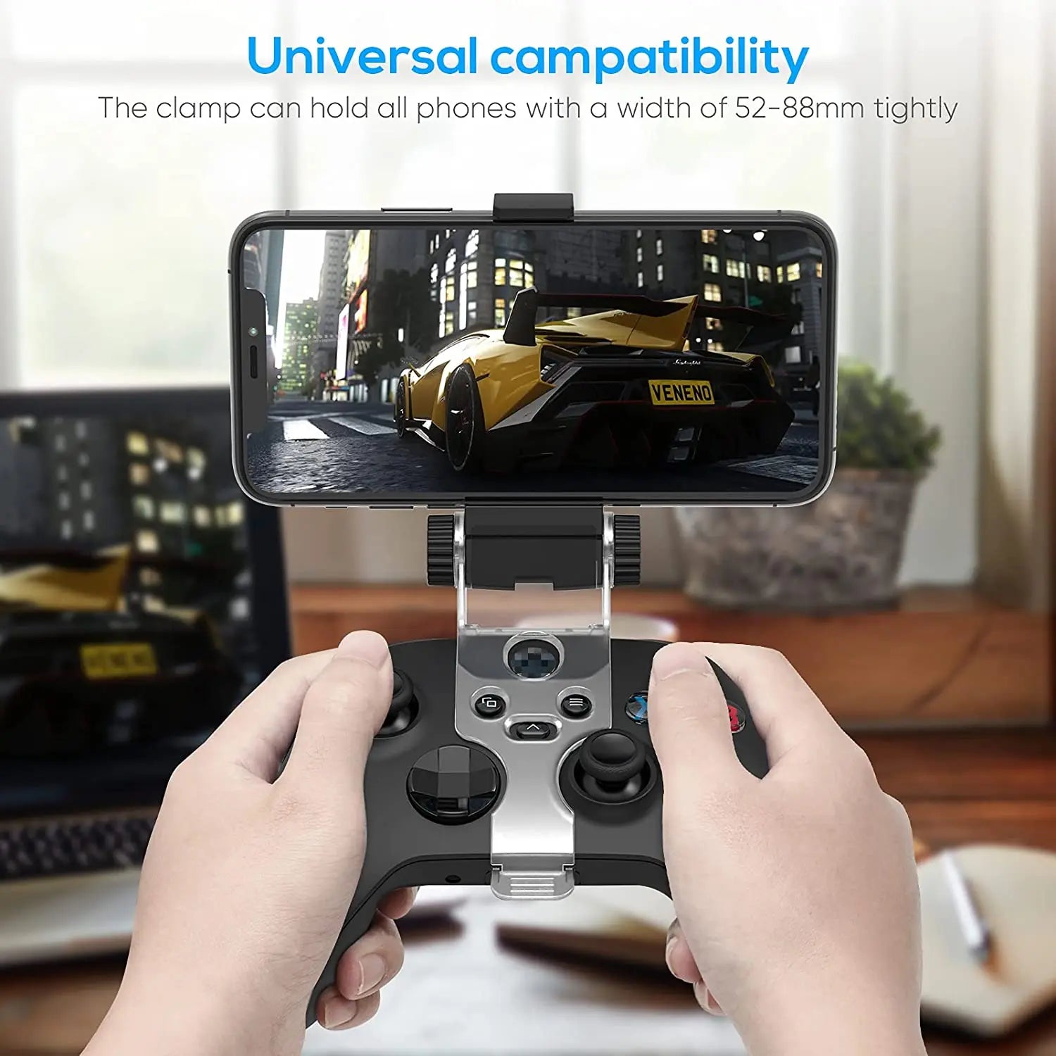 Controller Mobile Gaming Clip Holder Clamp Mount for Xbox Series X/S, Xbox One, Xbox One S/X, Support Android/iPhone System