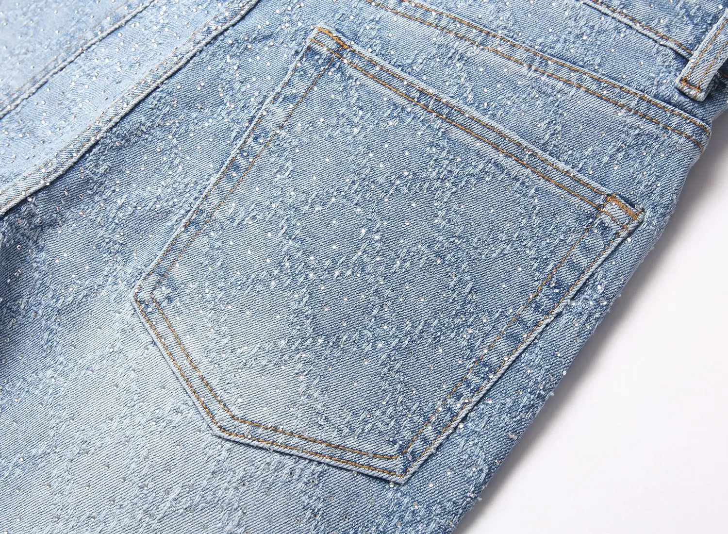 Denim Flare Pants Men Jeans Rhinestones Distressed Mid Waist Vintage Denims Male Washed Trousers Boot Cut 2026 Streetwear