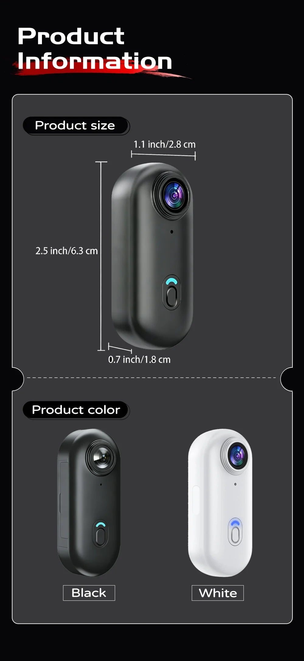 4K Action Camera Body Cam WiFi POV Thumb Cam Waterproof Wearable Sports Mini Snapcam Walking Fishing Vlogging Cycling Riding