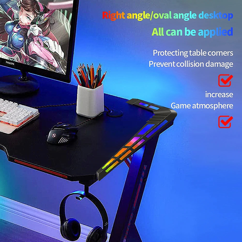E-Sports Game Table Armor Ambient Light Gaming Desk Light USB Powered Esports Tabletop Illumination