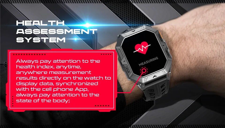 AMOLED Smart Watch Men 1000mAh Battery Calling Voice Assistant Health Monitor Compass 1ATM Waterproof Outdoor Sport Smartwatch