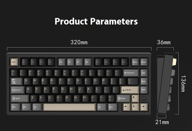 Wireless Bluetooth RAINY75 Customized Gaming Keyboard Aluminum Body Esports Controller Perfect Gift for Birthdays And Rainy Days