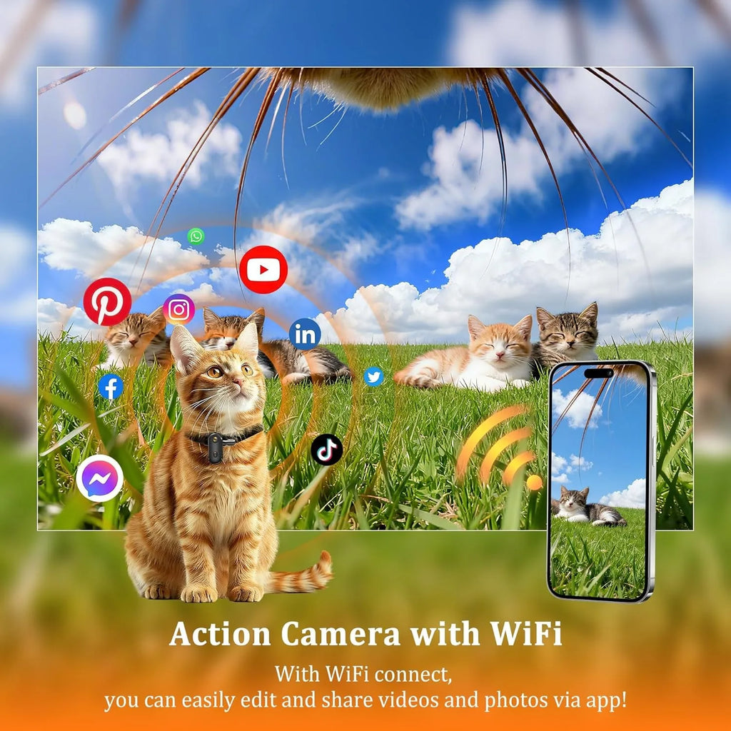 4K Action Camera Body Cam WiFi POV Thumb Cam Waterproof Wearable Sports Mini Snapcam Walking Fishing Vlogging Cycling Riding