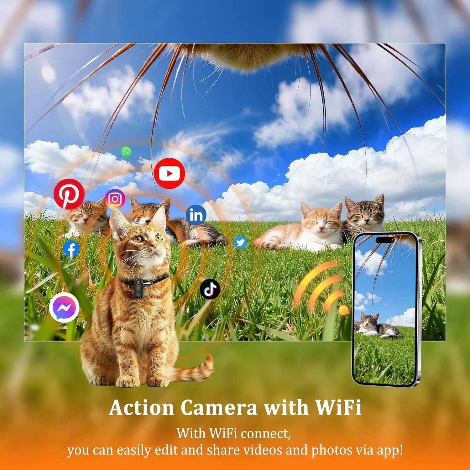4K Action Camera Body Cam WiFi POV Thumb Cam Waterproof Wearable Sports Mini Snapcam Walking Fishing Vlogging Cycling Riding