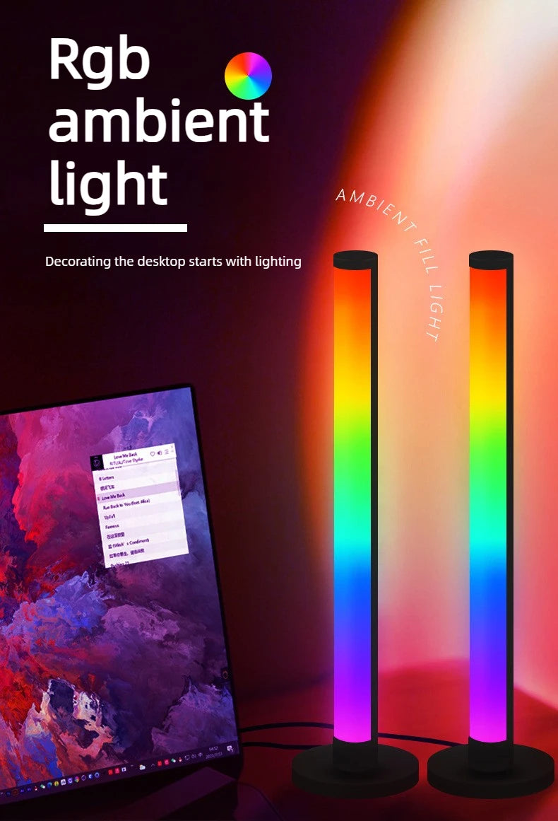 LED desktop colorful sound-picking light, gaming music rhythm light, RGB atmosphere light, voice-controlled music rhythm
