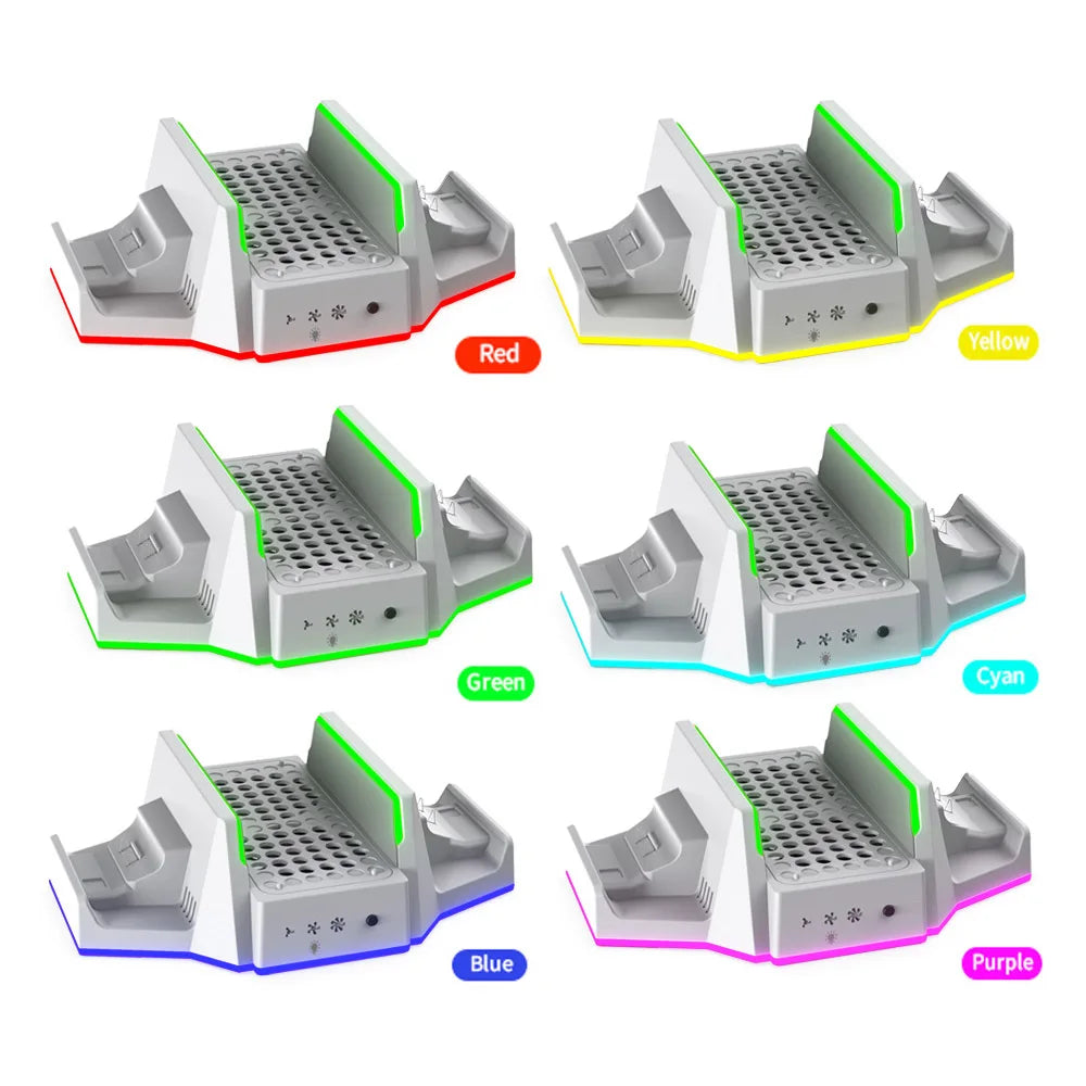 Multifunctional Charging Base for XBOX S with Cooling Fans+Dual Controller Charging,RGB Ambient Lighting.Console Cooling Stand