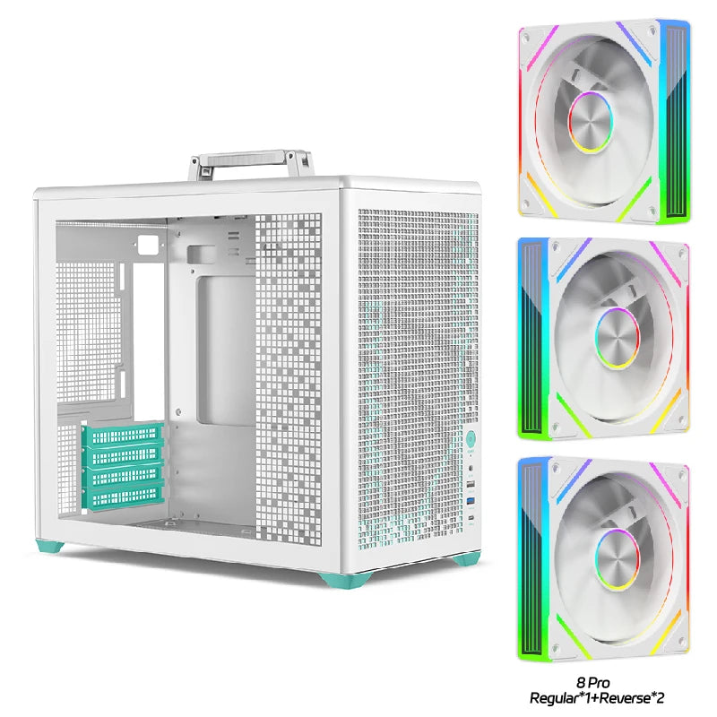 PowerTrain X-GAMERX P80 PC case ITX MATX 240 water cooler gabinetes gamer TYPE-C Desktop Folding handle  Portable Computer Case