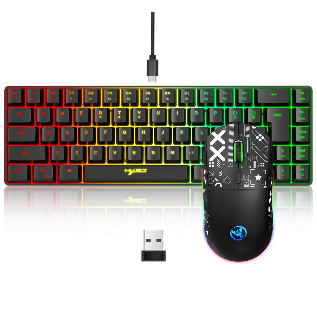 60% gaming Keyboard and mouse combo set gamer white key board combo computer wired keyboards mouses office teclado for laptop pc