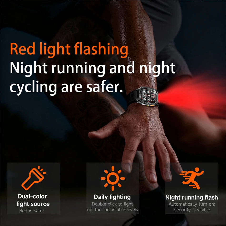 2026 New 2.01" AMOLED Screen Military Grade 1400 mAh Battery Smart Watch Men IP68 Waterproof Sports Fitness BT Call Smartwatches