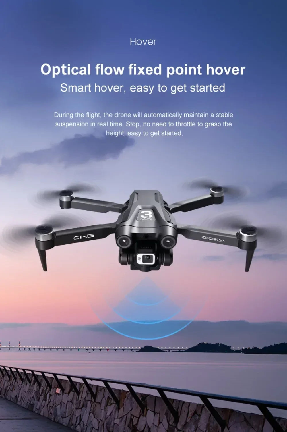 For Genuine Z908 Pro/MAX 8K Drone ESC Professional GPS Dron Optical Flow Localization 3sided Obstacle Avoidance Quadcopter Toys