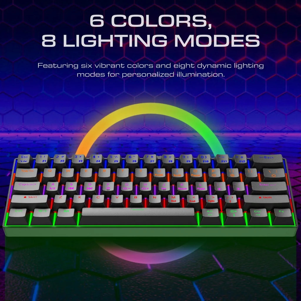 Bluetooth wireless mechanical keyboard 61 keys RGB gamer 60% 2.4G + wired gaming teclado para tablet clavier sans fil claviers