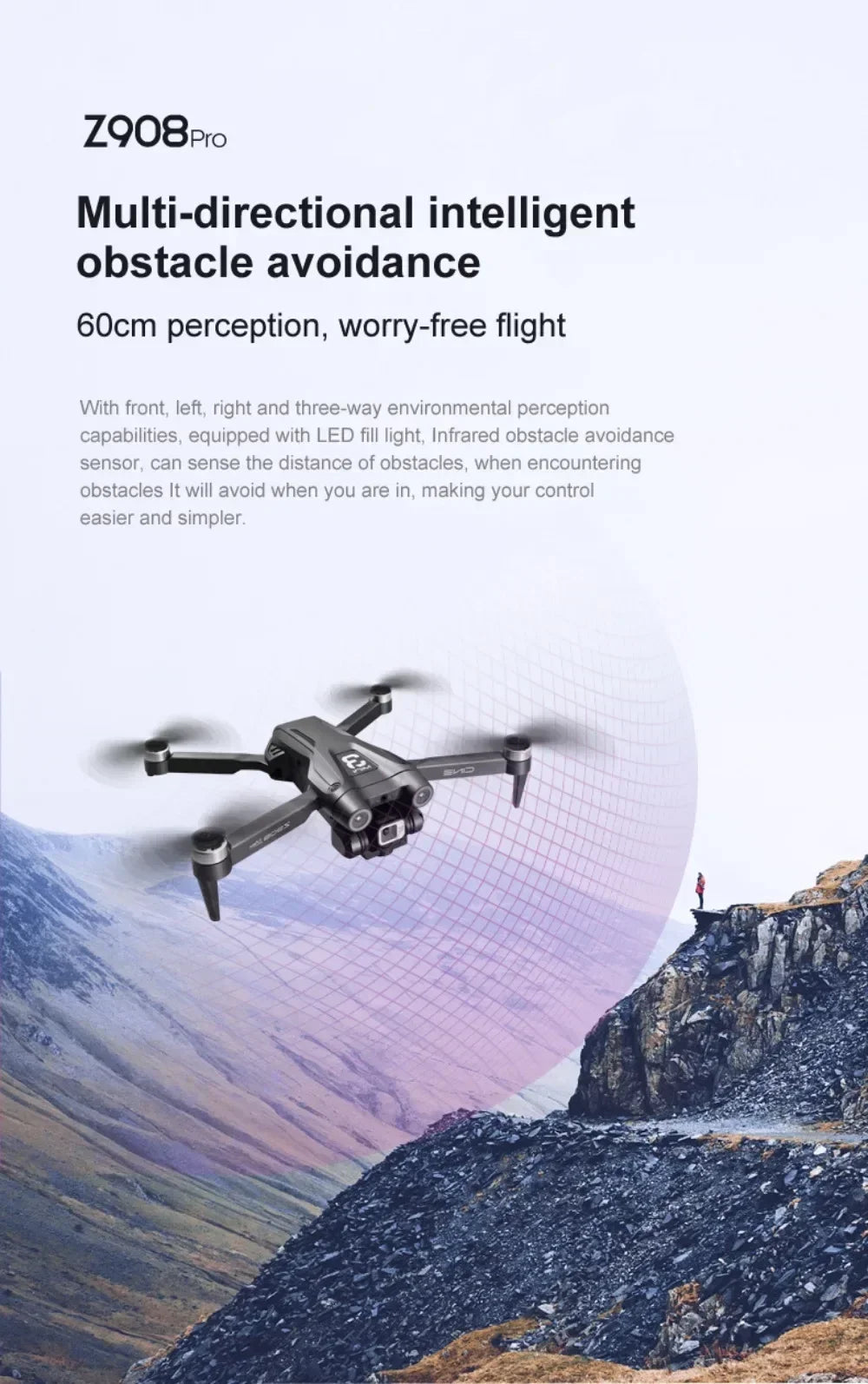 For Genuine Z908 Pro/MAX 8K Drone ESC Professional GPS Dron Optical Flow Localization 3sided Obstacle Avoidance Quadcopter Toys