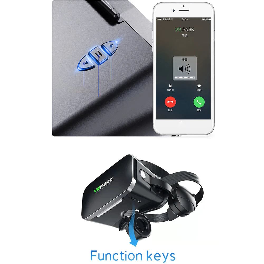 Virtual Reality VR Glasses 3D Headset Bluetooth Devices Smart Phone Helmet Goggles Lenses Smartphone Viar Headphones Cell Mobile
