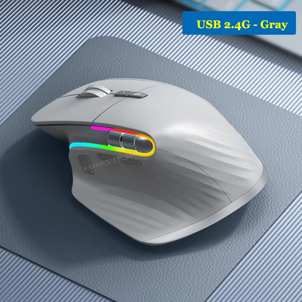 Wireless Gaming Mouse Ergonomic Bluetooth for Laptop Silence USB-C RGB Rechargeable 5 DPI 9 Multi Button for Computer PC Tablet