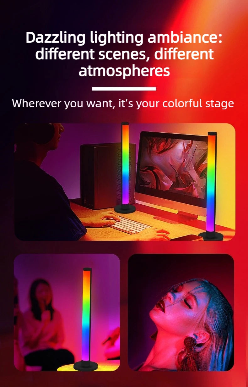 LED desktop colorful sound-picking light, gaming music rhythm light, RGB atmosphere light, voice-controlled music rhythm