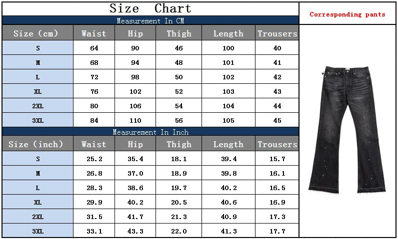 2025 American Retro Y2K Streetwear Washed Black Slim Flared Jeans Pants For Men Clothing Luxury Cotton Long Trousers Ropa Hombre