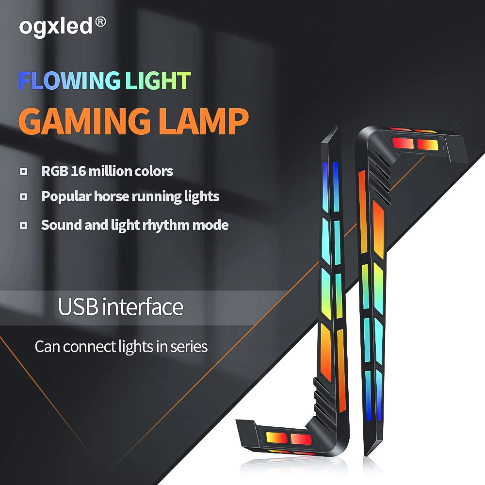 E-Sports Game Table Armor Ambient Light Gaming Desk Light USB Powered Esports Tabletop Illumination