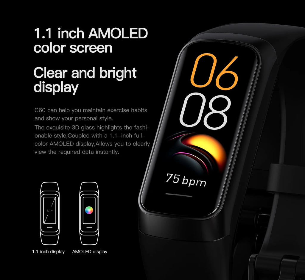AMOLED Smartwatch Body Temperature Monitor Fitness Clock Sports 3ATM Waterproof Men Smart Watch Band for Women IOS Android 2025