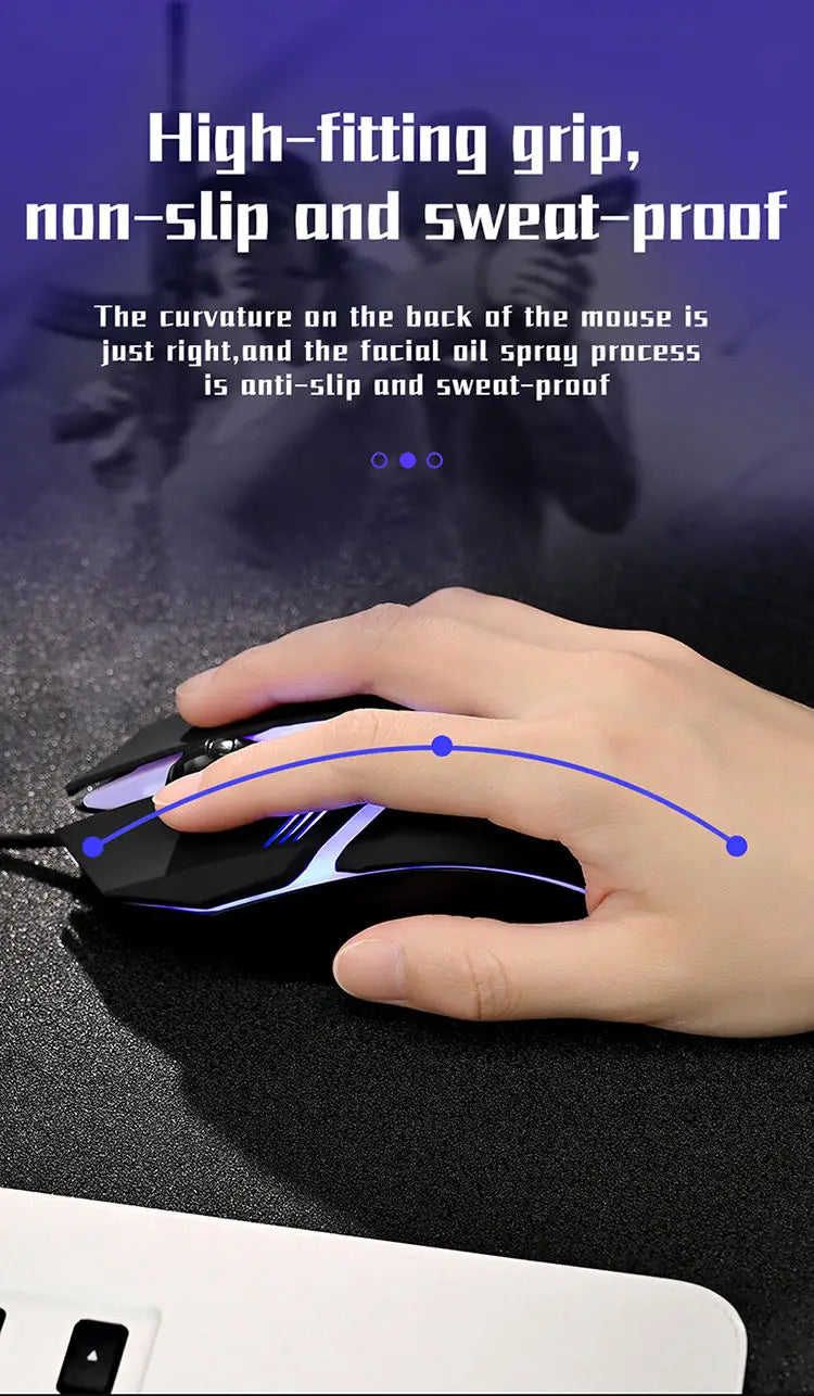 LED Luminous High-quality Ergonomic Gaming Mouse 4-button USB Wired Gaming Mouse for Desktop Laptop Office Computer Gaming Mouse