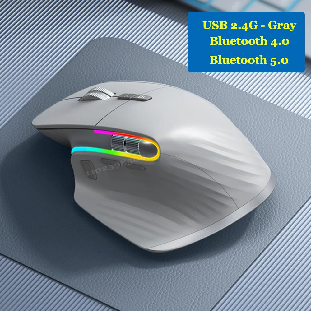 Wireless Gaming Mouse Ergonomic Bluetooth for Laptop Silence USB-C RGB Rechargeable 5 DPI 9 Multi Button for Computer PC Tablet