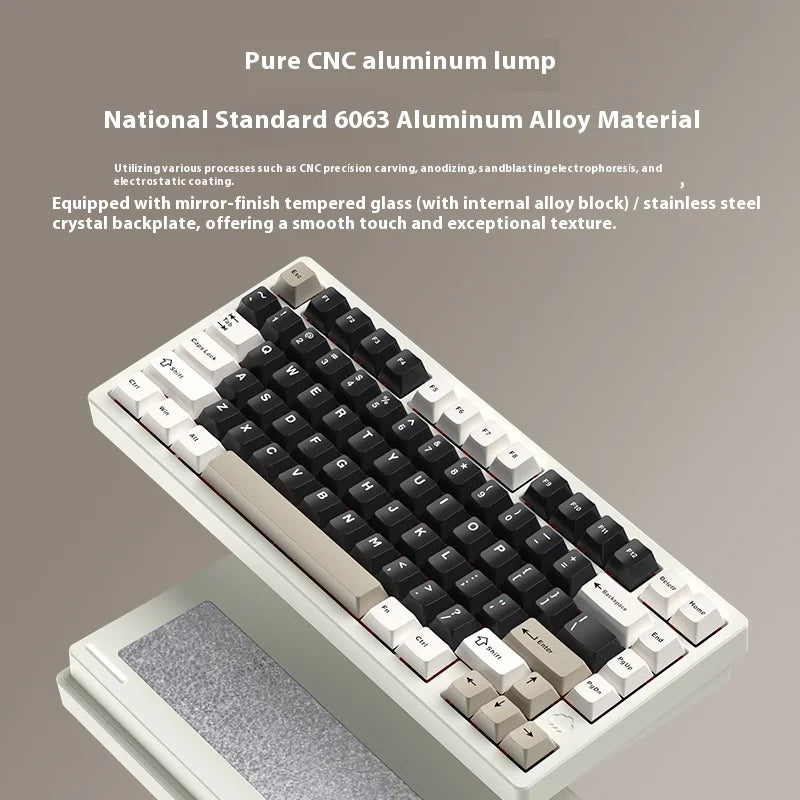 Wireless Bluetooth RAINY75 Customized Gaming Keyboard Aluminum Body Esports Controller Perfect Gift for Birthdays And Rainy Days