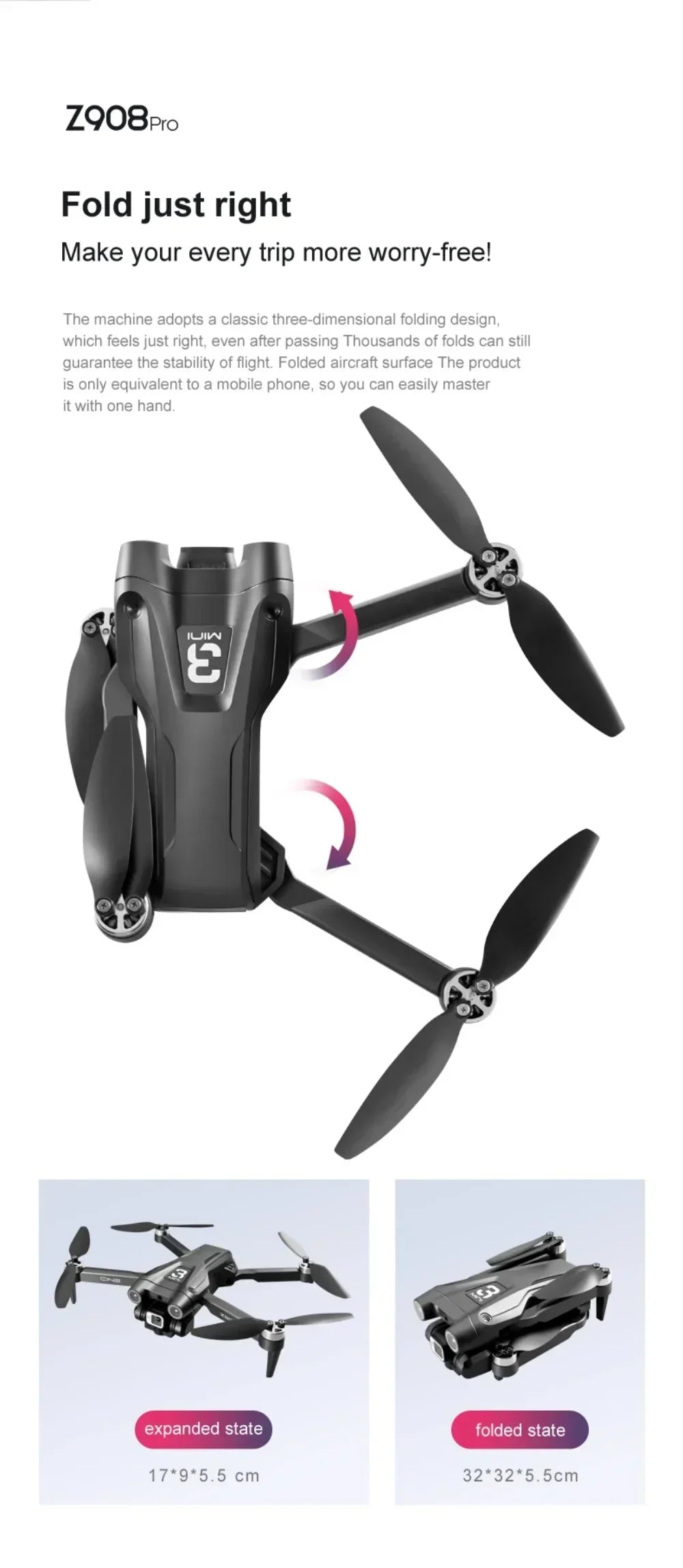 For Genuine Z908 Pro/MAX 8K Drone ESC Professional GPS Dron Optical Flow Localization 3sided Obstacle Avoidance Quadcopter Toys