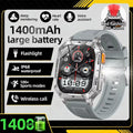 2026 New 2.01" AMOLED Screen Military Grade 1400 mAh Battery Smart Watch Men IP68 Waterproof Sports Fitness BT Call Smartwatches