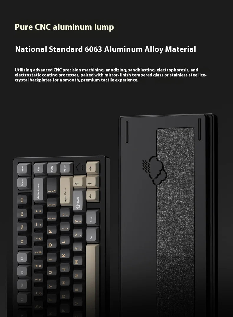 Wireless Bluetooth RAINY75 Customized Gaming Keyboard Aluminum Body Esports Controller Perfect Gift for Birthdays And Rainy Days
