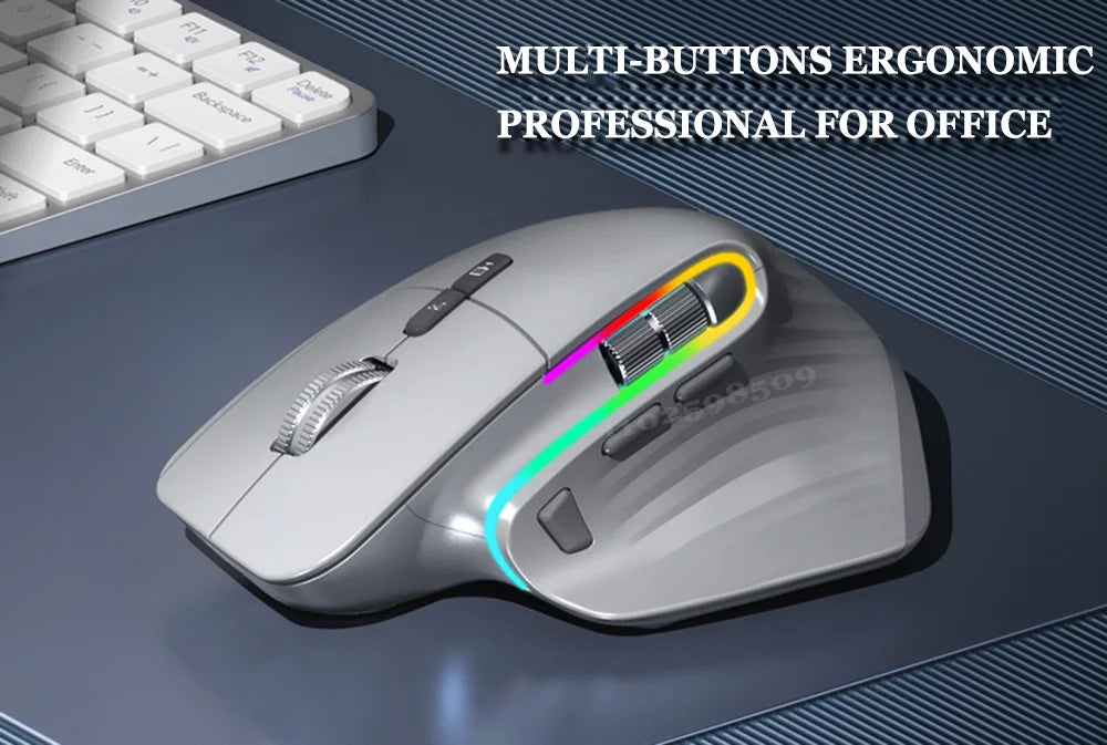 Wireless Gaming Mouse Ergonomic Bluetooth for Laptop Silence USB-C RGB Rechargeable 5 DPI 9 Multi Button for Computer PC Tablet