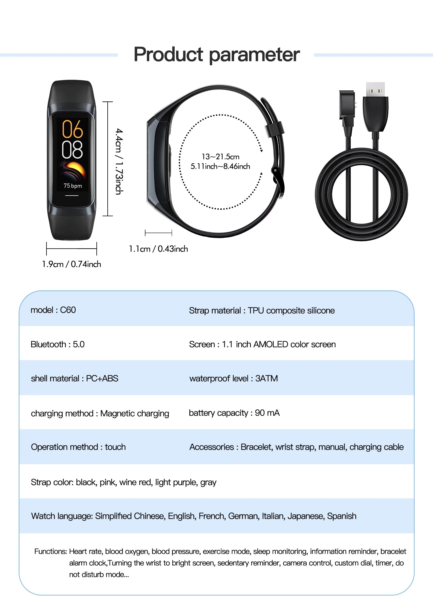 AMOLED Smartwatch Body Temperature Monitor Fitness Clock Sports 3ATM Waterproof Men Smart Watch Band for Women IOS Android 2025