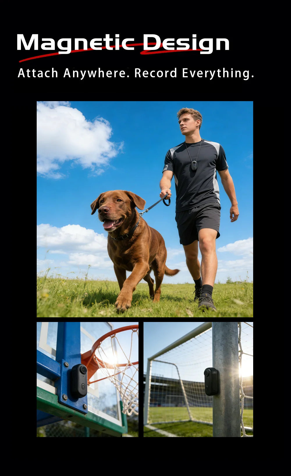 4K Action Camera Body Cam WiFi POV Thumb Cam Waterproof Wearable Sports Mini Snapcam Walking Fishing Vlogging Cycling Riding