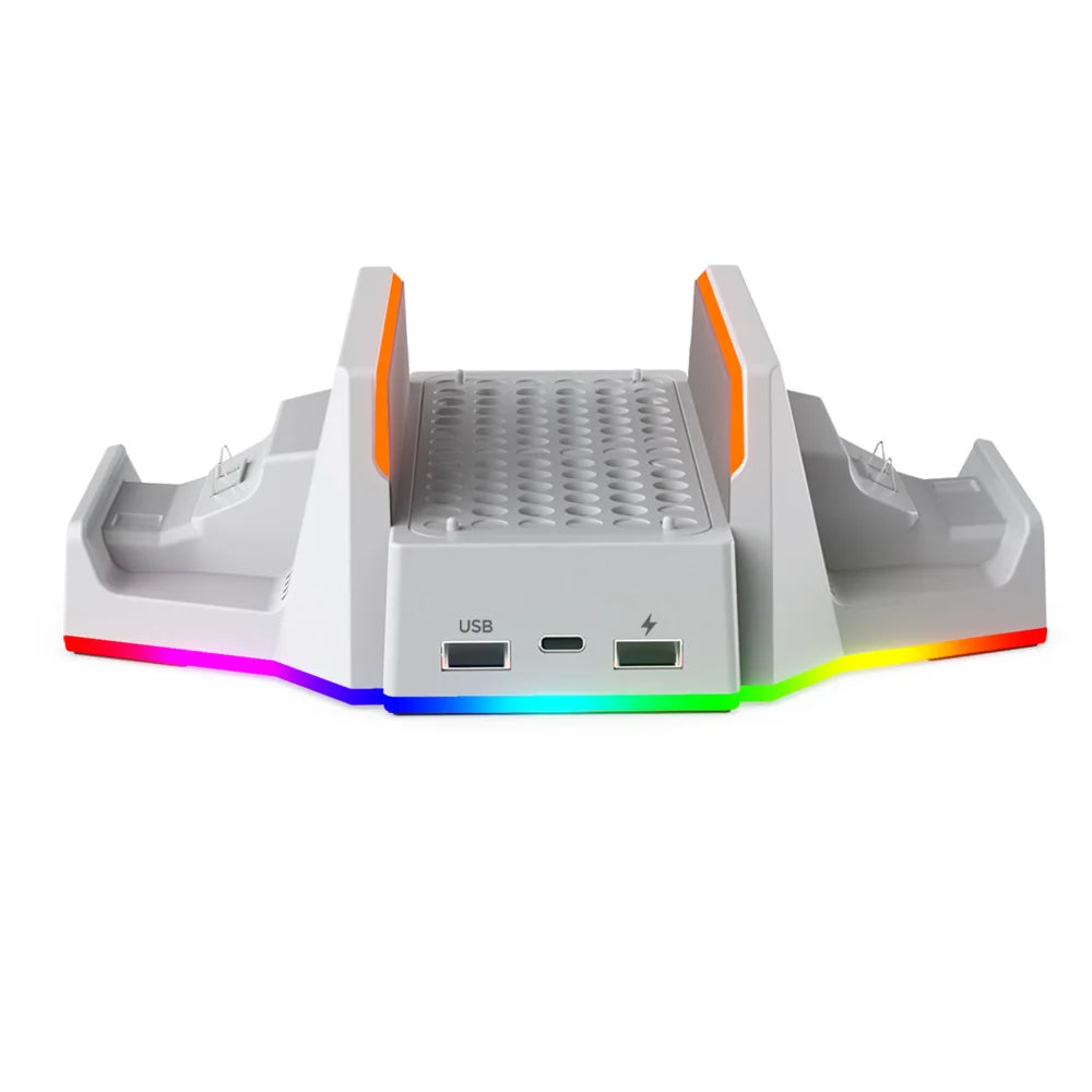 Multifunctional Charging Base for XBOX S with Cooling Fans+Dual Controller Charging,RGB Ambient Lighting.Console Cooling Stand