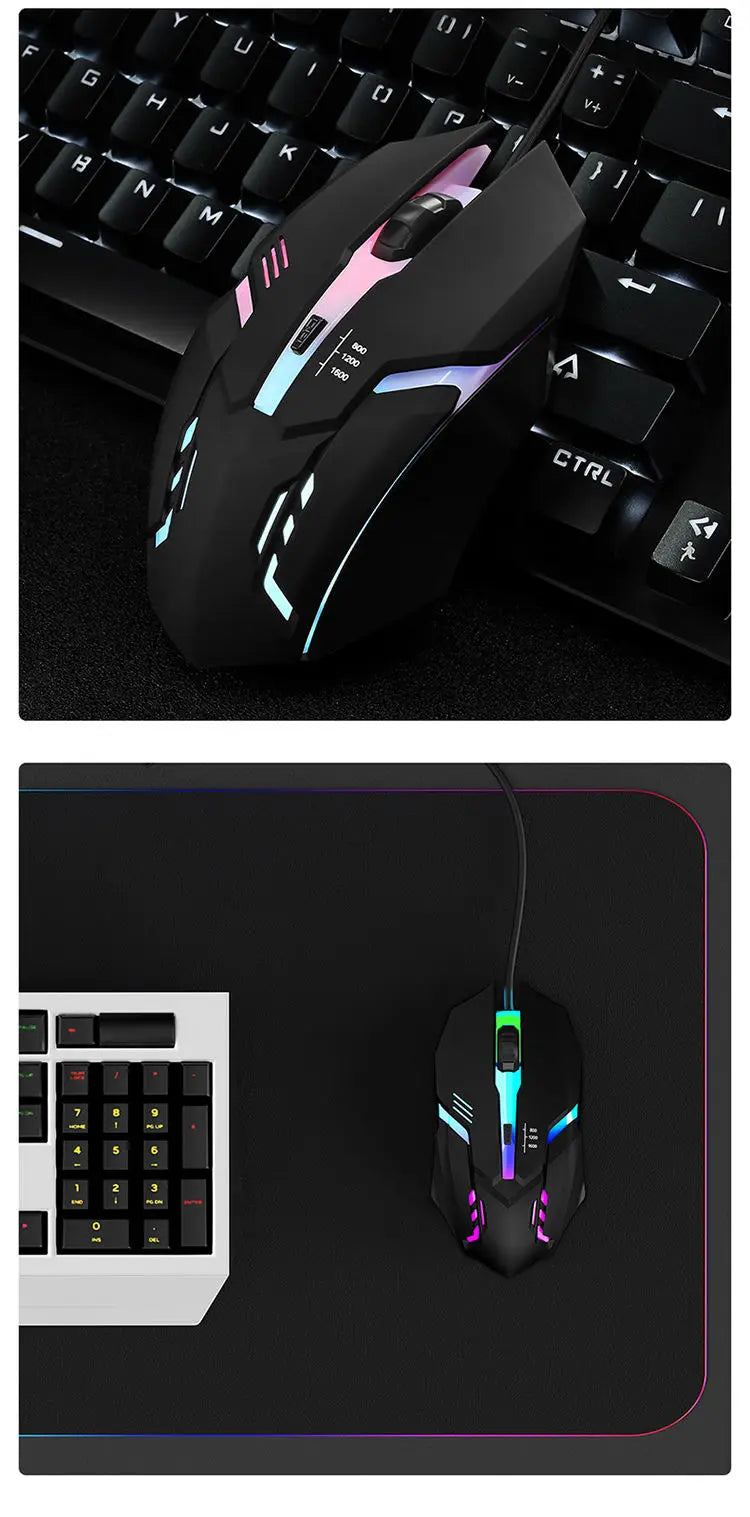LED Luminous High-quality Ergonomic Gaming Mouse 4-button USB Wired Gaming Mouse for Desktop Laptop Office Computer Gaming Mouse