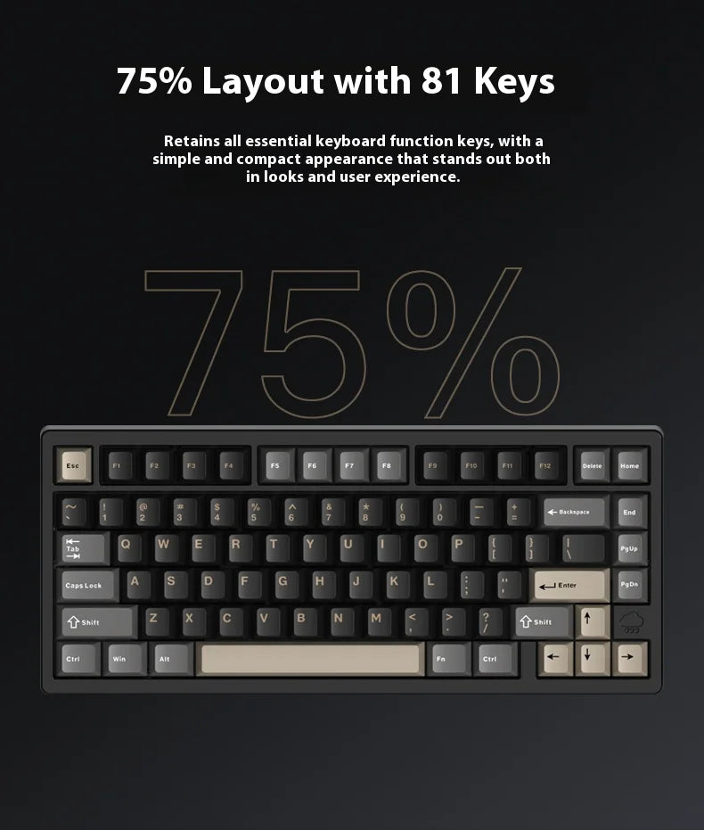 Wireless Bluetooth RAINY75 Customized Gaming Keyboard Aluminum Body Esports Controller Perfect Gift for Birthdays And Rainy Days