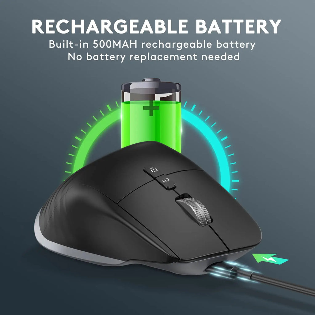 Wireless Gaming Mouse Ergonomic Bluetooth for Laptop Silence USB-C RGB Rechargeable 5 DPI 9 Multi Button for Computer PC Tablet