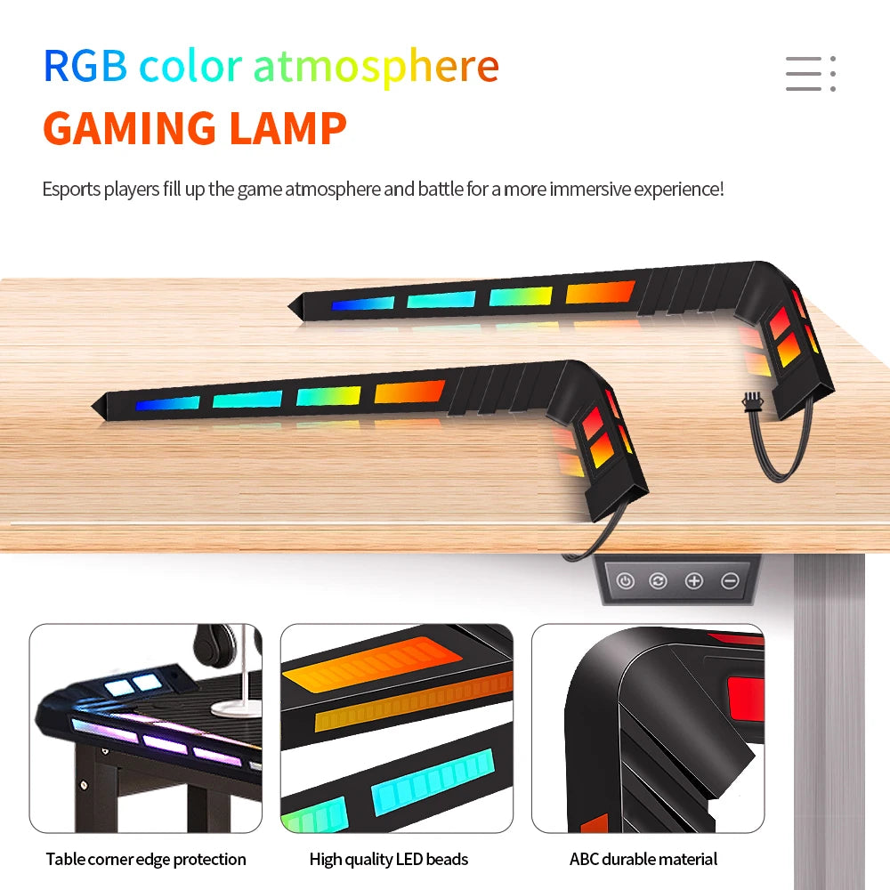 E-Sports Game Table Armor Ambient Light Gaming Desk Light USB Powered Esports Tabletop Illumination
