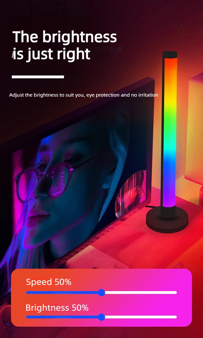 LED desktop colorful sound-picking light, gaming music rhythm light, RGB atmosphere light, voice-controlled music rhythm