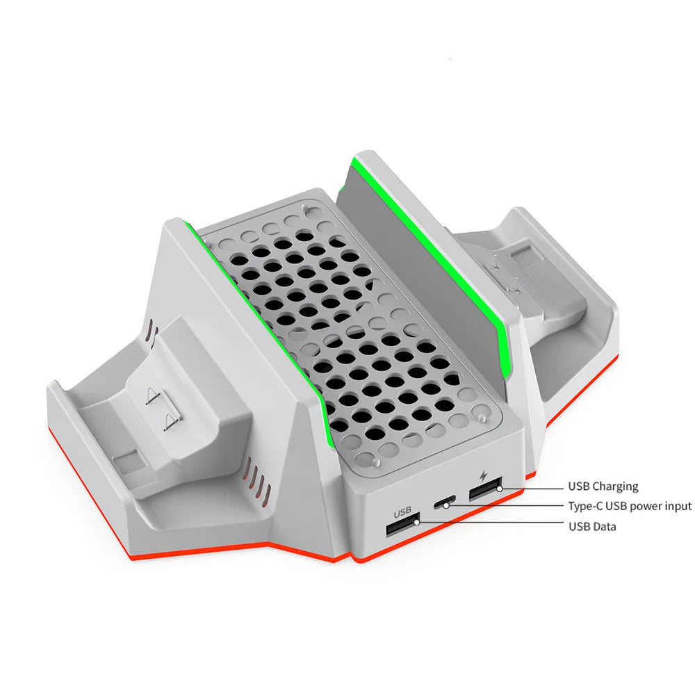 Multifunctional Charging Base for XBOX S with Cooling Fans+Dual Controller Charging,RGB Ambient Lighting.Console Cooling Stand
