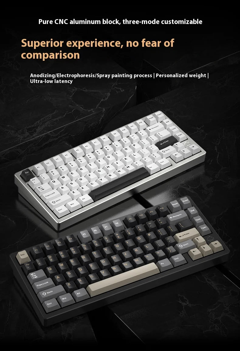 Wireless Bluetooth RAINY75 Customized Gaming Keyboard Aluminum Body Esports Controller Perfect Gift for Birthdays And Rainy Days