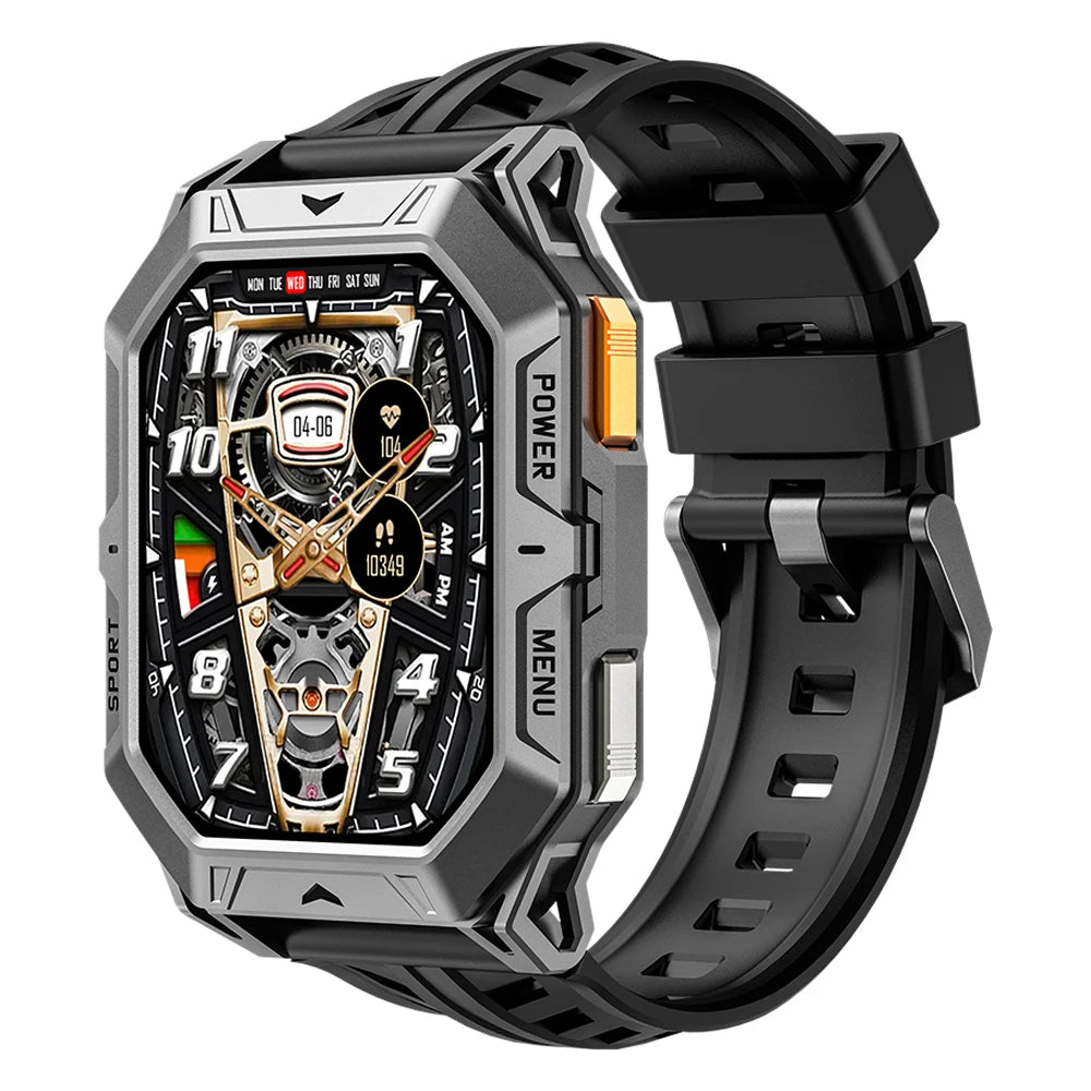AMOLED Smart Watch Men 1000mAh Battery Calling Voice Assistant Health Monitor Compass 1ATM Waterproof Outdoor Sport Smartwatch