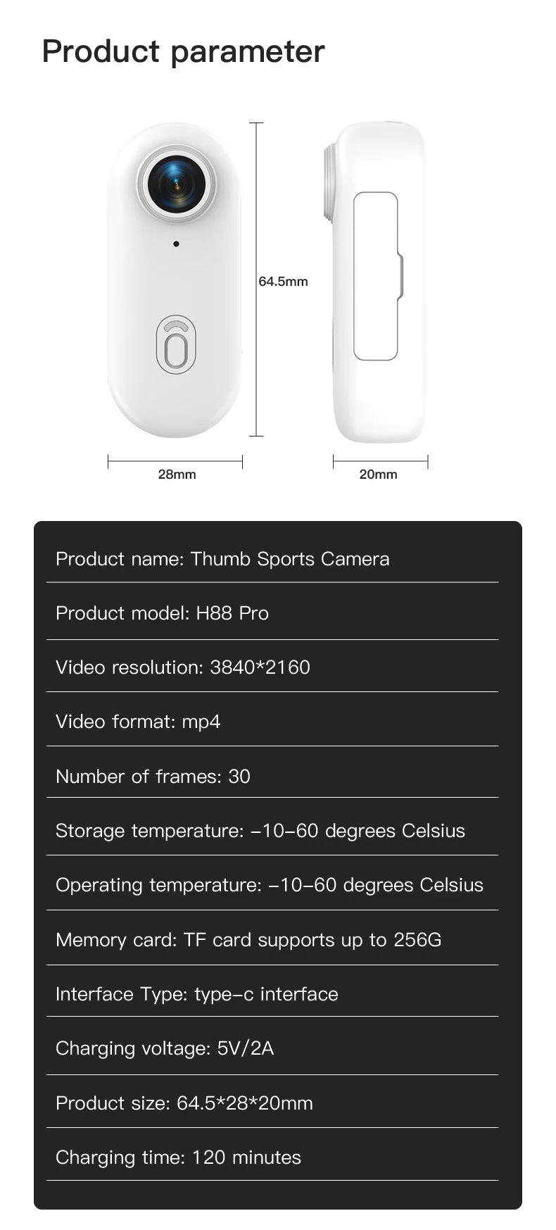 4K Action Camera FHD With Long Battery Life Video 30M Waterproof WiFi Thumb Camera Sport Action Camerahelmet Motorcycles Cam