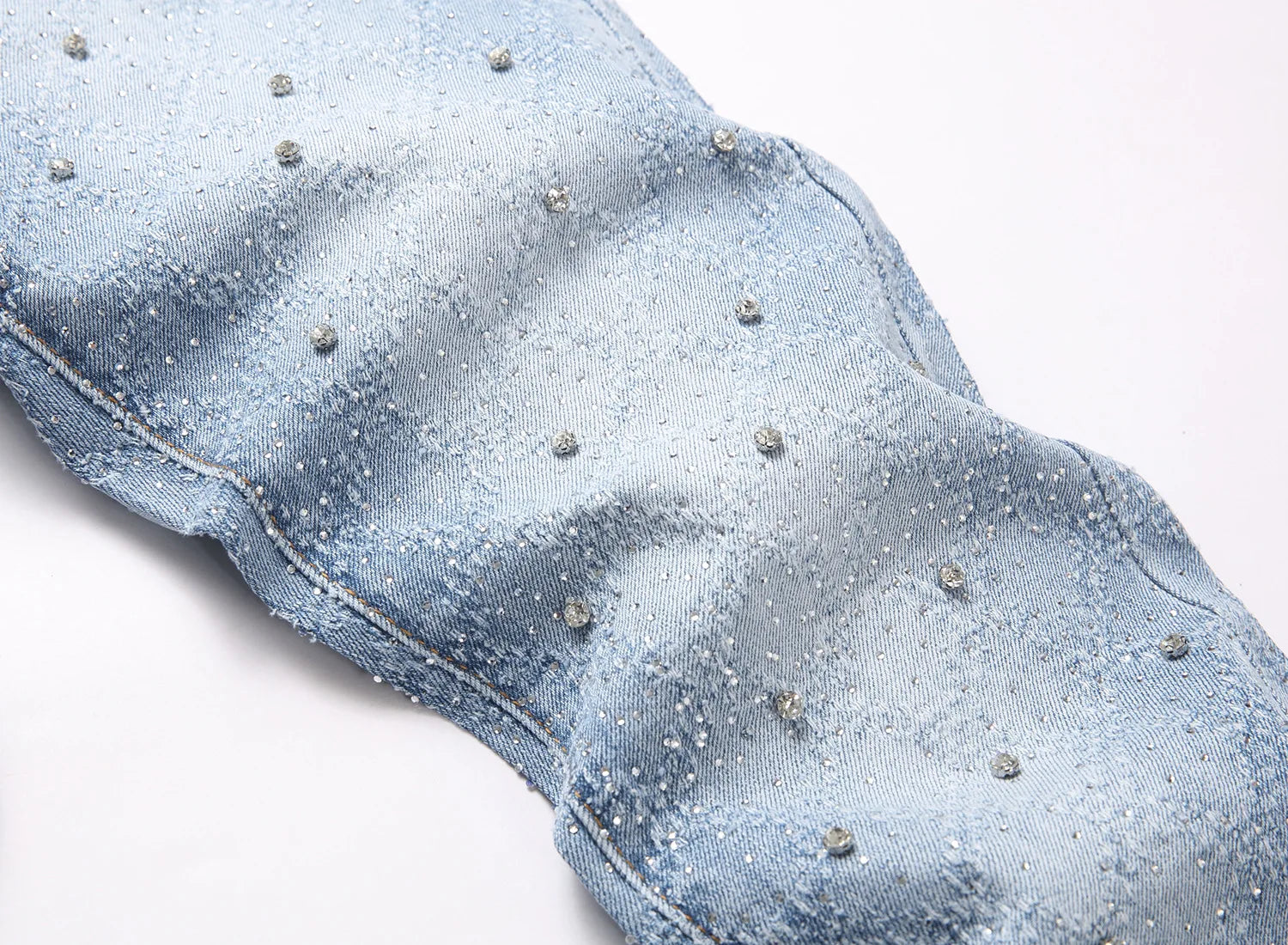 Denim Flare Pants Men Jeans Rhinestones Distressed Mid Waist Vintage Denims Male Washed Trousers Boot Cut 2026 Streetwear