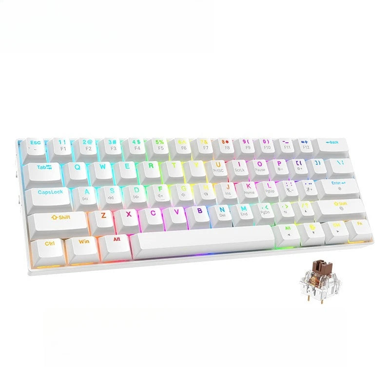 Bluetooth wireless mechanical keyboard 61 keys RGB gamer 60% 2.4G + wired gaming teclado para tablet clavier sans fil claviers